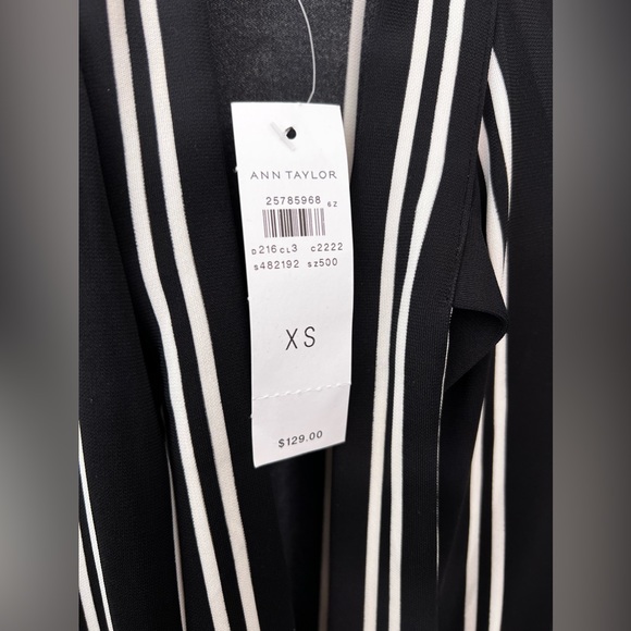 Ann Taylor Black dress with white stripes - Picture 3 of 4